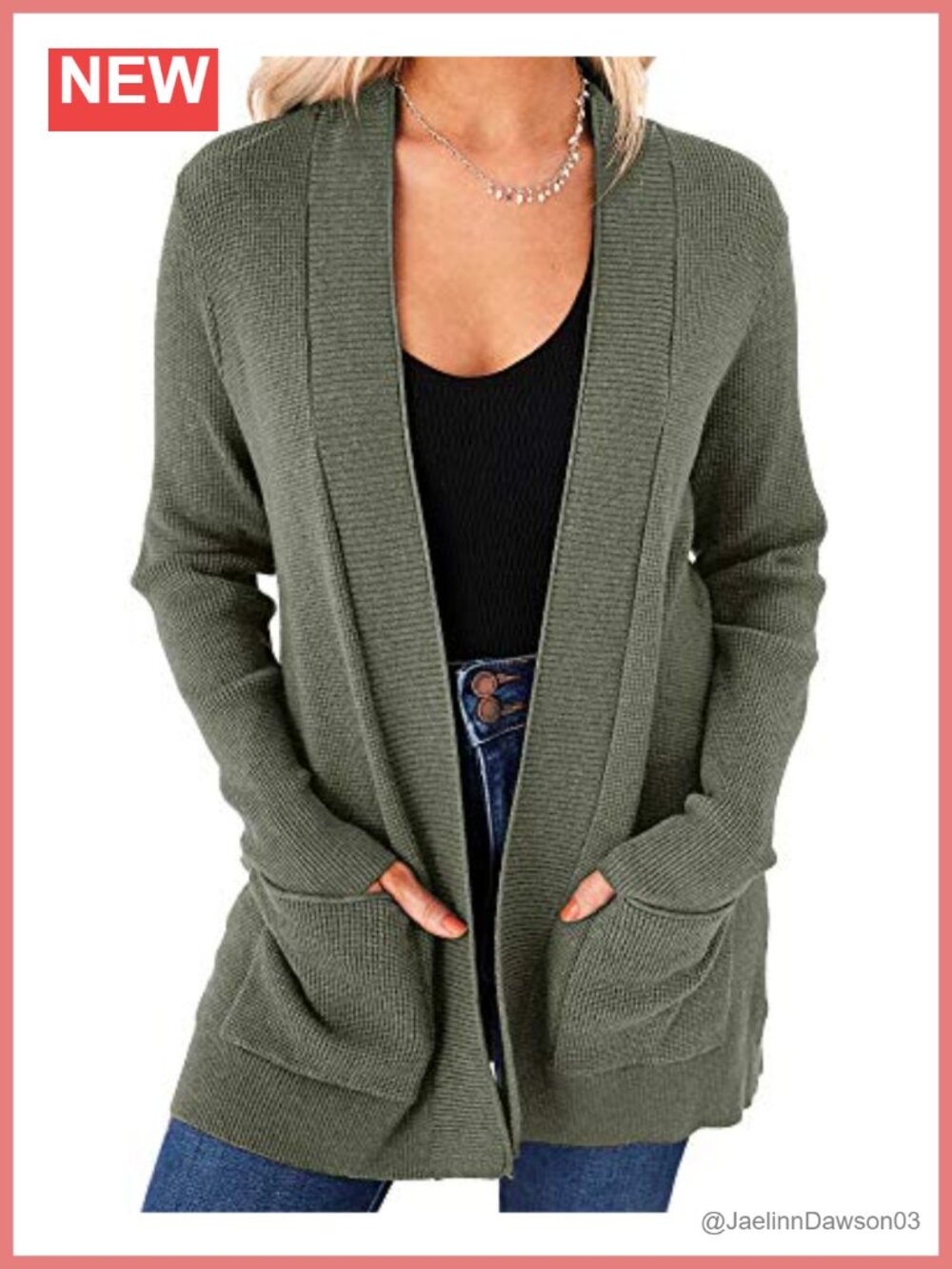 Open Front Cardigan with Pockets